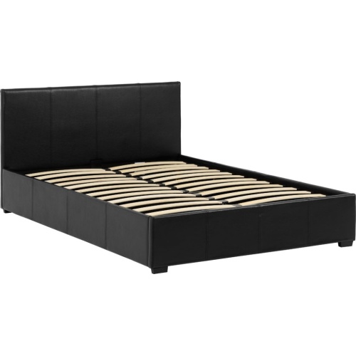 Waverley Black Faux Leather 5ft Storage Bed