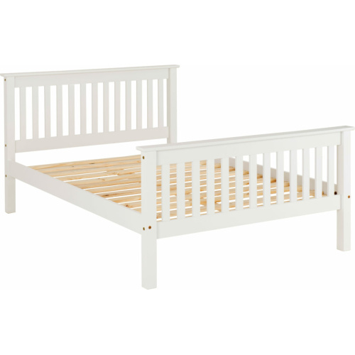 Monaco 4ft6 White Bed High Foot End