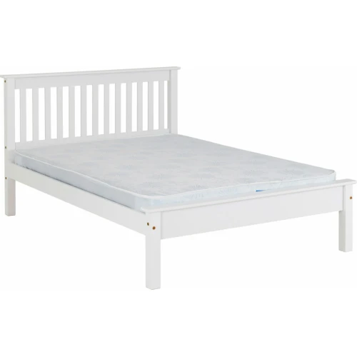 Monaco 4'6 White Bed Low Foot End