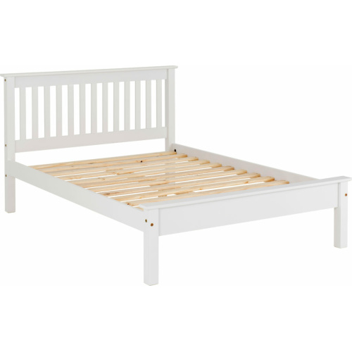 Monaco 4ft6 White Bed Low Foot End