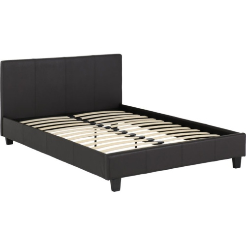 Prado 4' Brown Faux Leather Bed