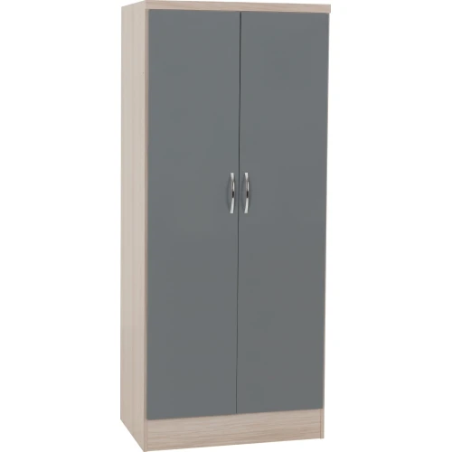 Nevada 2 Door All Hanging Grey Wardrobe