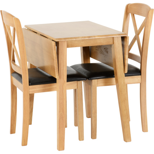 MASON DOUBLE DROP LEAF DINING SET OAK VARNISHBROWN PU 2020 400-401-170 02 IW Furniture | Buy Now
