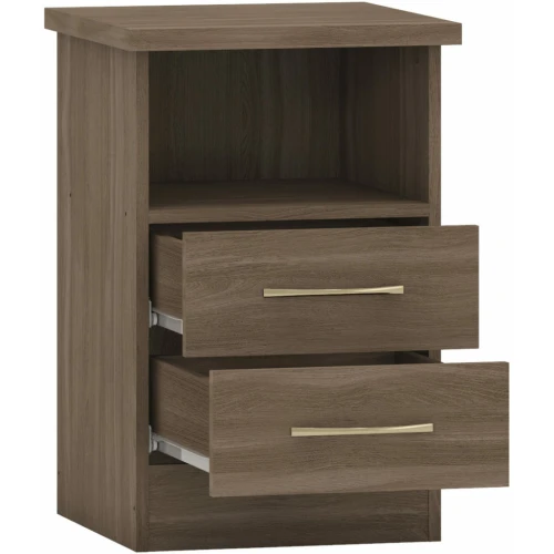 Nevada Rustic Oak 2 Drawer Bedside Cabinet