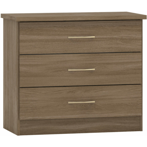 Nevada 3 Drawer Chest Rustic