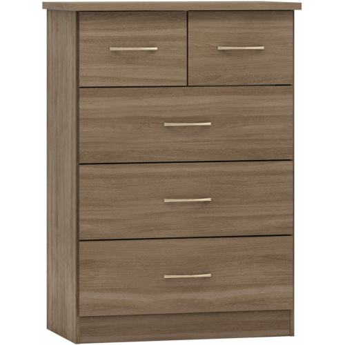 Nevada Rustic Oak 3 Plus 2 Drawer Chest of Drawers