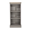 Washed Grey Low Narrow Bookcase