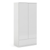 Caia Wardrobe With 2 Doors 1 Drawer In White High Gloss