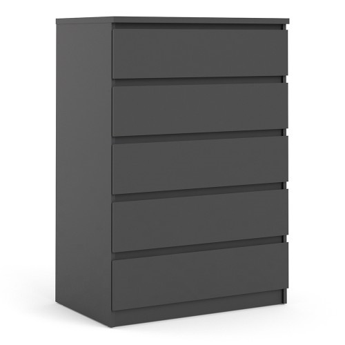 70271071gm Caia Chest of 5 Drawers in Black Matt IW Furniture