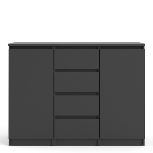 70271077gm Caia Sideboard 4 Drawers 2 Doors in Black Matt IW Furniture