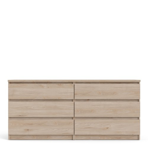 70276232hl Caia Wide Chest of 6 Drawers in Jackson Hickory - IW Furniture