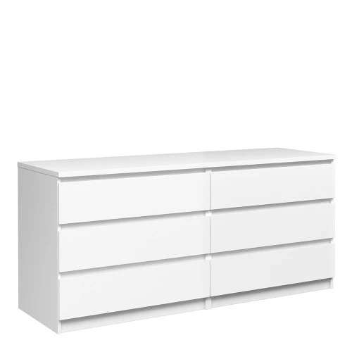 Caia White Gloss Chest of 6 Drawers