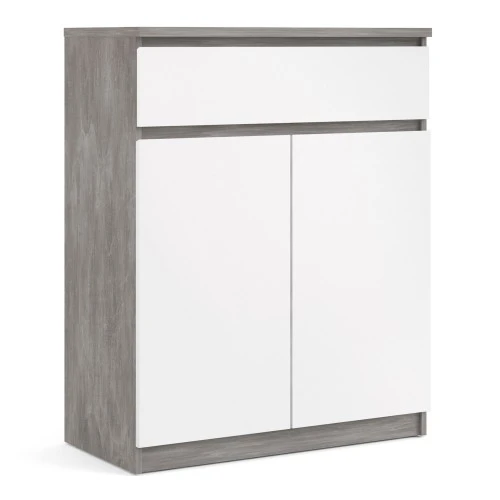 70276234gxuu Caia Sideboard 1 Drawer 2 Doors in Concrete and White High Gloss - IWFurniture