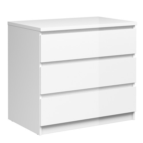 Caia White Gloss Chest of 3 Drawers