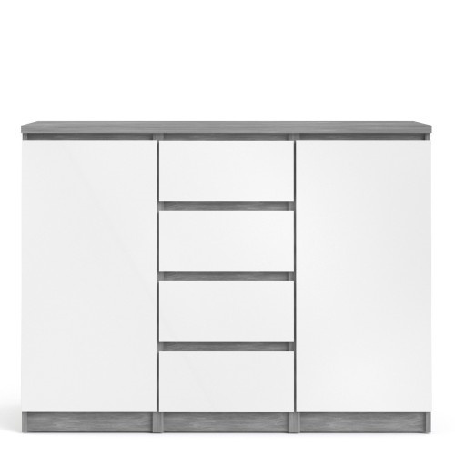 70276236gxuu Caia Sideboard 4 Drawers 2 Doors in Concrete and White High Gloss IWFurniture