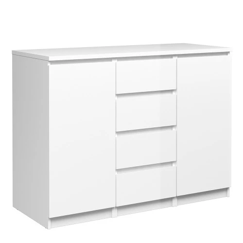 Caia White Gloss Sideboard 4 Drawers 2 Doors