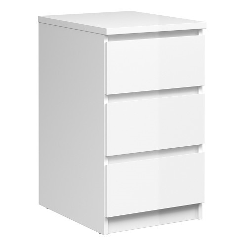 Caia White Gloss Bedside 3 Drawers