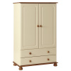 Hagen 2 Door 2 Drawer Combi Wardrobe in Cream - IW Furniture