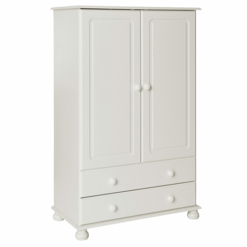 Hagen 2 Door, 2 Drawer Combi Wardrobe in White - IW Furniture