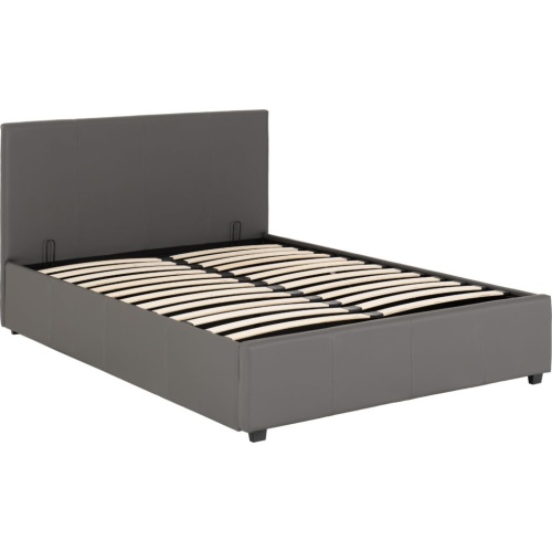 Prado Plus 5ft Storage Bed Grey Faux Leather