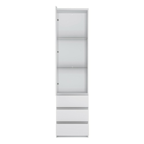 Ribo Tall narrow glazed display cabinet White
