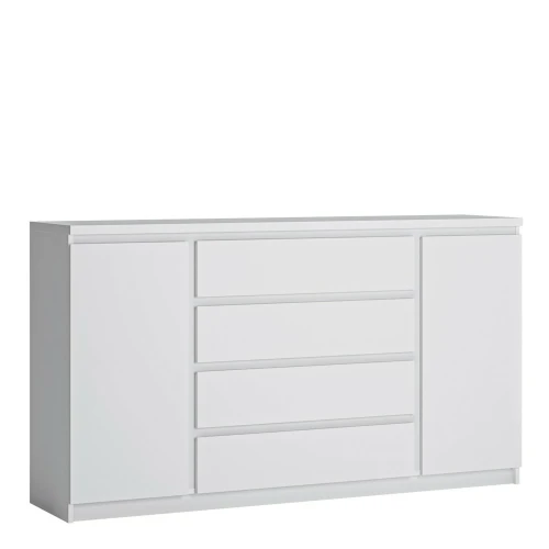 Ribo 2 door 4 drawer wide sideboard White