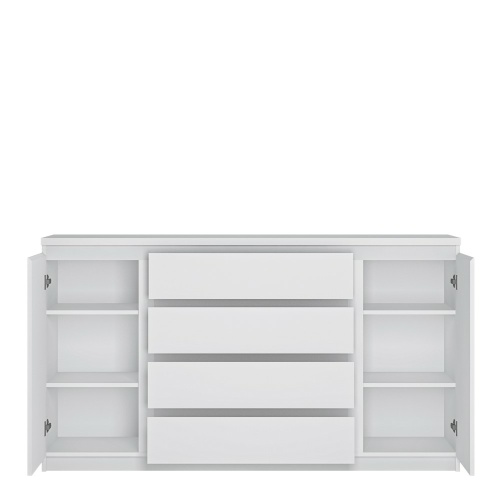 Ribo 2 door 4 drawer wide sideboard White