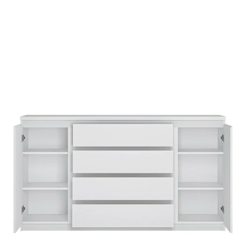 Ribo 2 door 4 drawer wide sideboard White