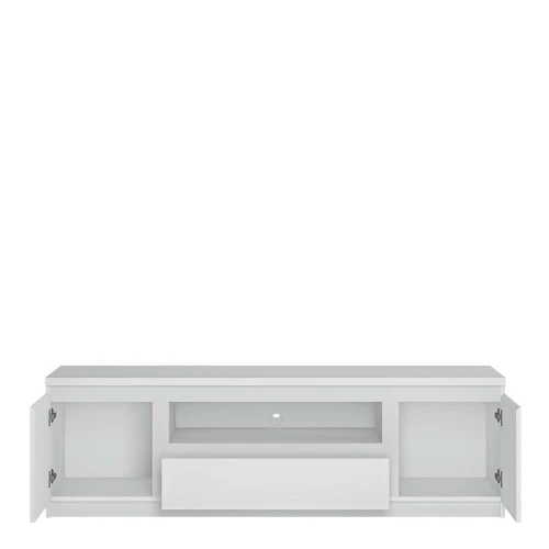 Ribo 2 door 1 drawer wide TV cabinet White