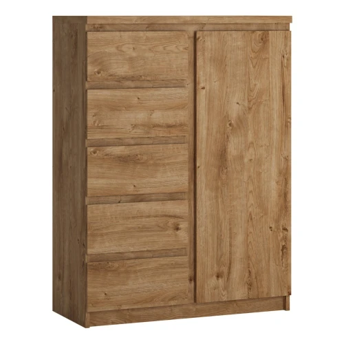 Ribo 1 door 5 drawer cabinet Golden Oak