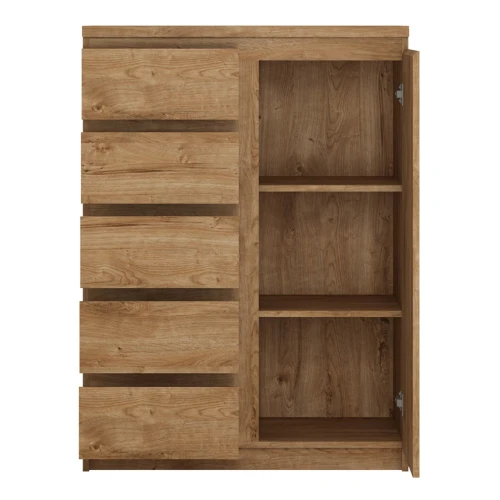 Ribo 1 door 5 drawer cabinet Golden Oak