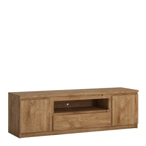 Ribo 2 door 1 drawer wide TV cabinet Golden Oak