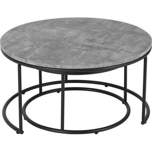 ATHENS ROUND COFFEE TABLE SET CONCRETE EFFECT 2020 300-301-054