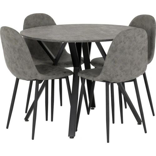 ATHENS ROUND DINING SET CONCRETE EFFECT 2021 400-401-191 01