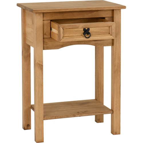 Corona Pine 1 Drawer Console Table with Shelf