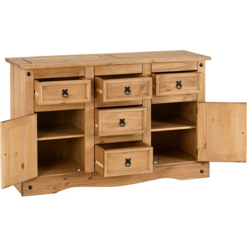 Corona Pine 2 Door 5 Drawer Sideboard