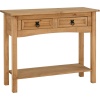 Corona Pine 2 Drawer Console Table With Shelf