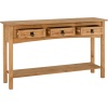 Corona Pine 3 Drawer Console Table With Shelf