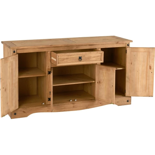 Corona Pine 4 Door 1 Drawer Sideboard