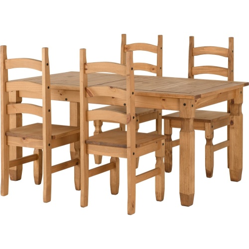 Corona Pine Extending Dining Set 4 Chairs