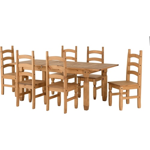 Corona Pine Extending Dining Set 6 Chairs