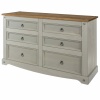 Corona Washed Grey 3+3 drawer wide chest