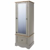 Corona Washed Grey armoire with mirrored door