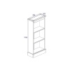 Washed Grey Low Narrow Bookcase