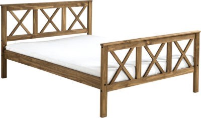 Salvador 4ft6 Waxed Pine Bed High Foot End