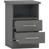 Nevada 3D Grey 2 Drawer Bedside Cabinet
