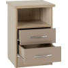 Nevada Oyster Gloss 2 Drawer Bedside Cabinet