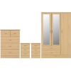 Nevada Sonoma Oak 3 Door Wardrobe Bedroom Set