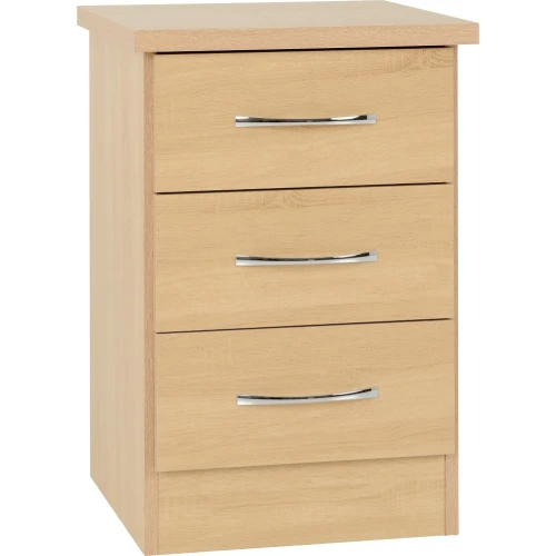 Nevada 3 Drawer Bedside Cabinet Sonoma