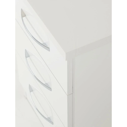 Nevada White Gloss 3 Drawer Bedside Cabinet